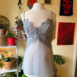 Victoria's Secret Sheer Lace Chemise - Blue